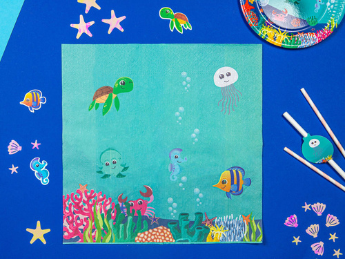 Víz alatti világ szülinapi szalvéták - 33 cm - 10 db.