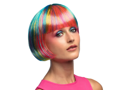 Szivárvány bob paróka - 1 db.