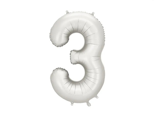 Fólia lufi ezüst szám 3 - 86 cm - 1 db.