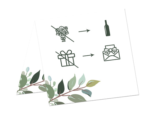 Személyre szabott esküvői meghívó borítékkal - 6 db.