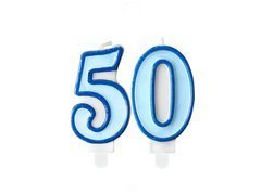 Kék számgyertyák - 50 - ötven - 2 db.
