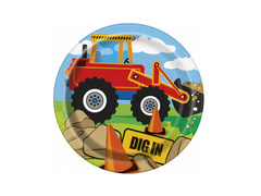 Papírtányérok születésnapokra Építőipari - 18 cm - 8 db.
