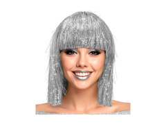 Csillogó ezüst paróka