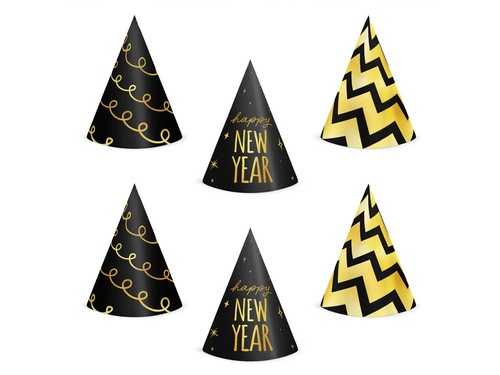 Boldog új évet papír sapkák - 6 db.