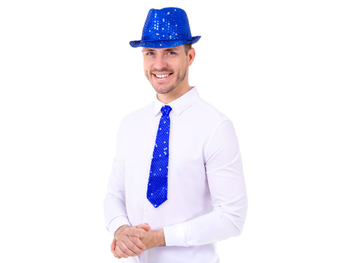 Flitteres nyakkendő - tengerészkék - 36 cm - 1 db.