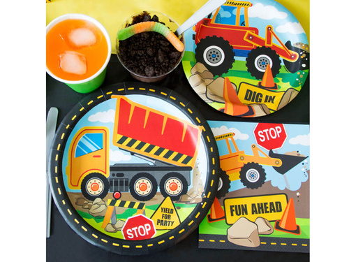 Papírtányérok születésnapokra Építőipari - 23 cm - 8 db.