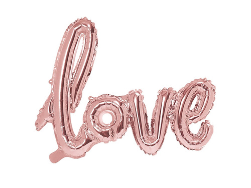 Fólia lufi arany rózsaszín Szerelem szó - 73 cm - 1 db.