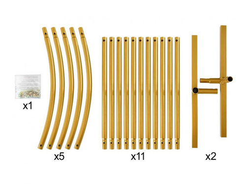 Léggömb íves keret arany - 120 x 220 cm - 1 db.