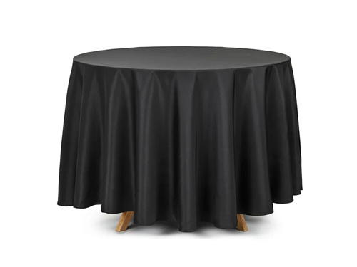 Fekete kerek terítő - 230 cm - 1 db.