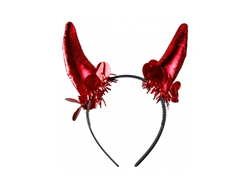 Fejpánt piros szarvak Ördög