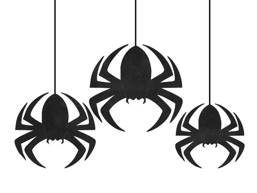 Függő dekoráció Pókok Halloweenre - 3 db.