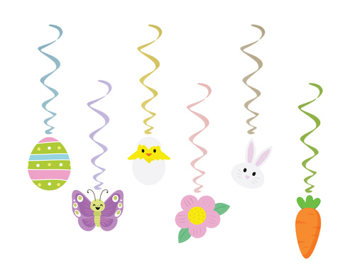 Akasztós dekoráció húsvéti malacok - 6 db.