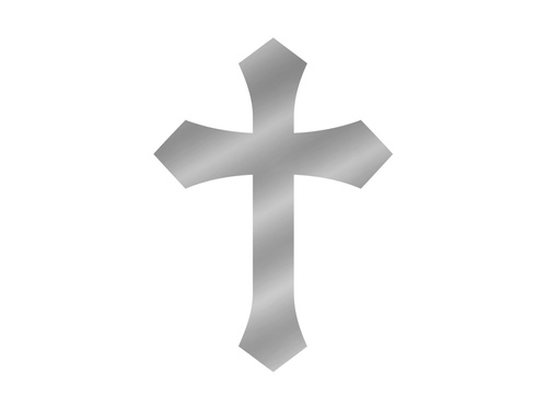 Torta oldalsó topper Ezüst kereszt plexiüvegben - 1 db.