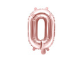 Fólia lufi 'O' betű rózsaszín és arany - 35 cm