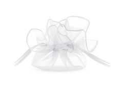 Organza táskák vendégeknek - fehér - 25 cm - 10 db.