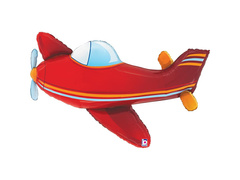 Piros repülőgép fólialufi - 88x56 cm - 1 db.