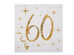 60. születésnapi szalvéta - 12,5 cm - 20 db.