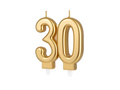 Arany 30. évfordulós gyertya - 7,7 cm - 1 db.