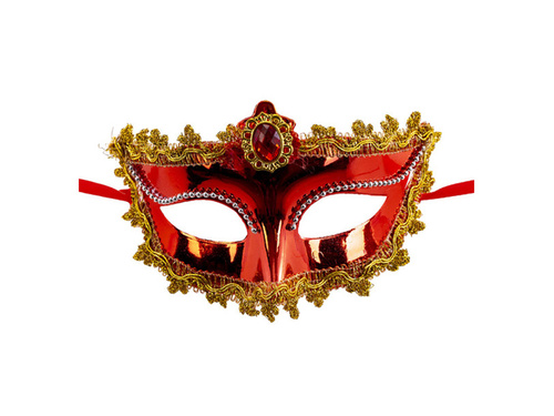 Piros farsangi maszk kristállyal