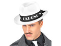 Fehér Al Capone gengszter kalap - 1 db.