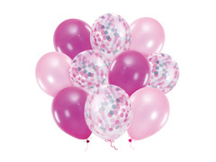 Készlet latex lufi rózsaszín - 30 cm - 10 db.
