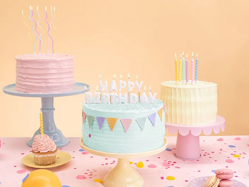 Színes születésnapi gyertyák - 8,5 cm - 6 db.