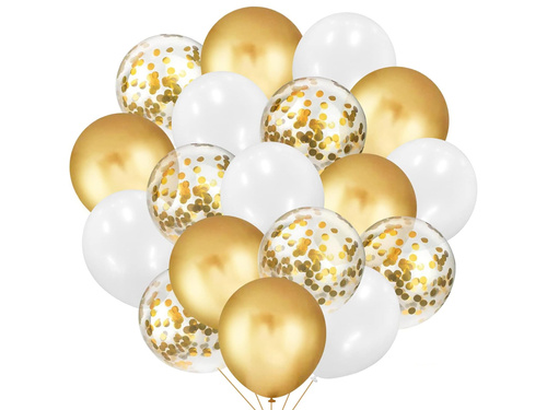 Fehér és arany lufik készlete - 26 db.