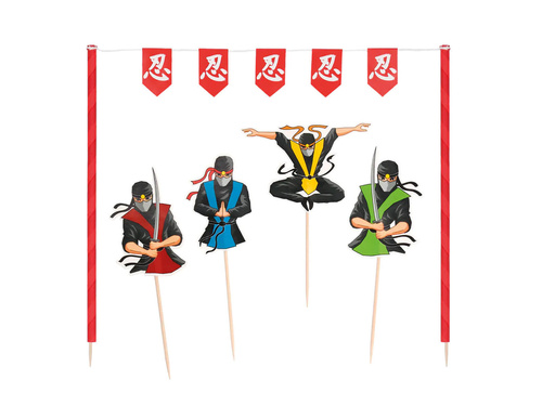 Ninja tortadíszítő szett - 5 db.