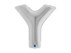 Fólia lufi Y betű ezüst - 40" - 1 db.