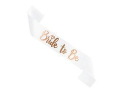 Fehér szíj menyasszonyi felirattal - 1 db.