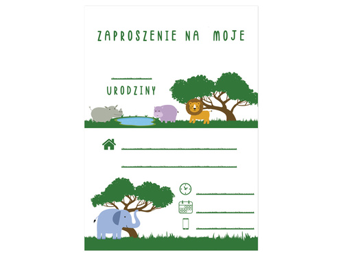 Szafari születésnapi meghívók - 6 db.