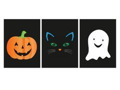 Lélek, macska és tök üvegcímkék - 9 db.