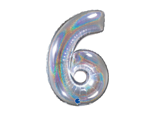 6-os számú fólialufi csillogó holografikus ezüst - 26" - 1 db.