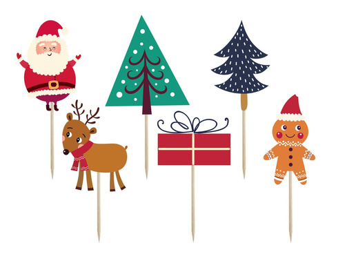 Karácsonyi csákányok süteményekhez és tortákhoz - 6 db.