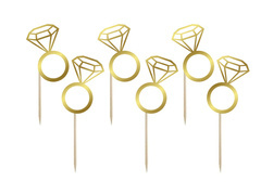 Pickers arany gyűrűk leánybúcsúra - 6,5 cm - 6 db.