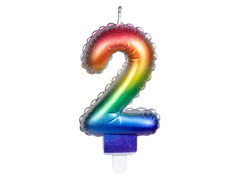 Színes számgyertya - 2 - kettő