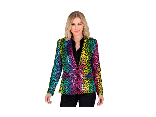 Party Fashion party dzseki - szivárványos flitteres leopárd mintás