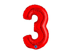 Fólia lufi 3 piros - 14" - 1 db.