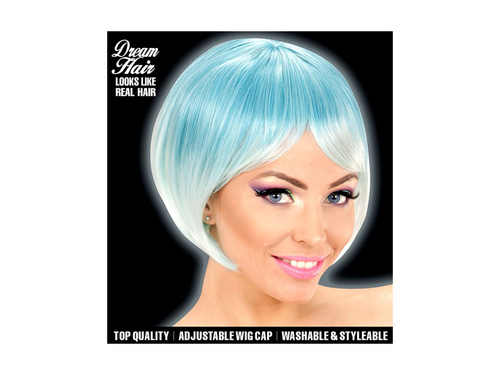 Divat paróka melange kék és türkizkék