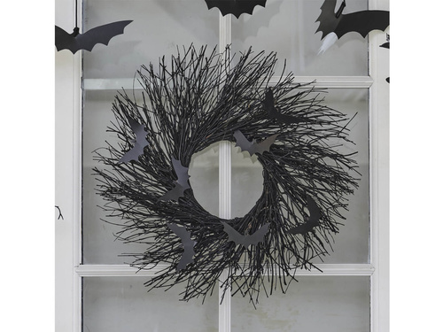 Halloween koszorú függő dekoráció - 45 cm - 1 db.