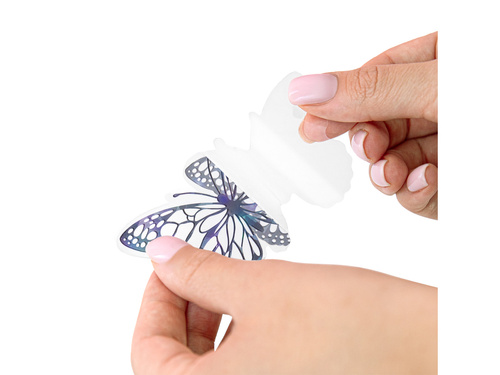 Holografikus pillangó matricák fekete - 12 db.