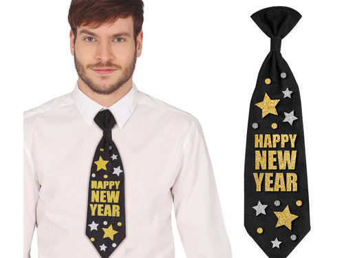 Szilveszteri Boldog új évet nyakkendő - 1 db.