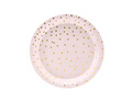 Papírtányérok Dots világos rózsaszín - 18 cm - 6 db.