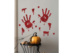 Glitteres véres kezek matricák Halloweenre - 1 db.