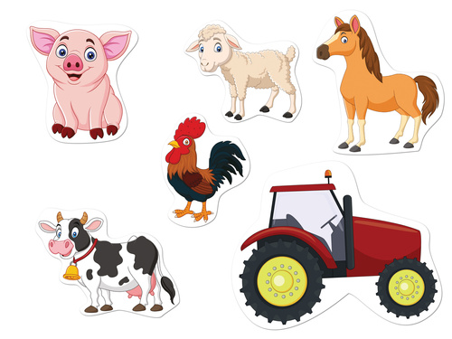 Kétoldalas dekoráció Farm - 12 db.