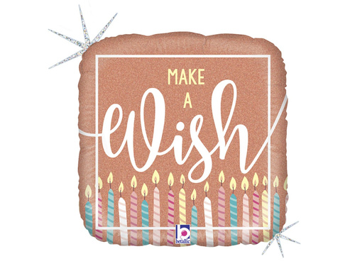 Kívánj valamit rózsaszín arany fólialufi - 46 cm - 1 db.