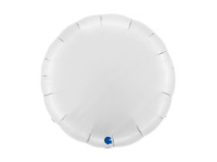 Fehér szatén kerek fólialufi - 30" - 1 db.