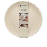 Többször használható műanyag tányérok bézs - 25 cm - 2 db.