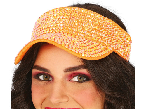 Narancssárga fejpánt cirkonokkal - 1 db.