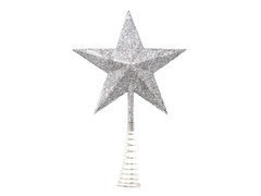 Ezüst karácsonyfa csillag - 23 cm - 1 db.